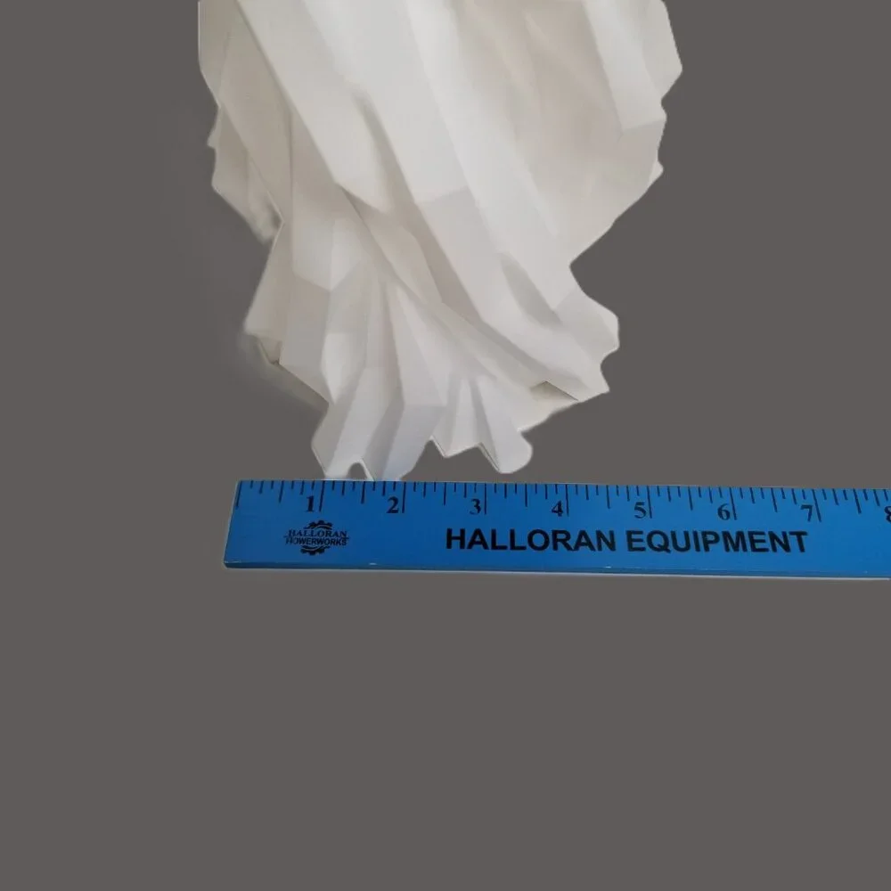 3D Printed Vase White Geometric Modern Minimalist Home Decor Sculptural